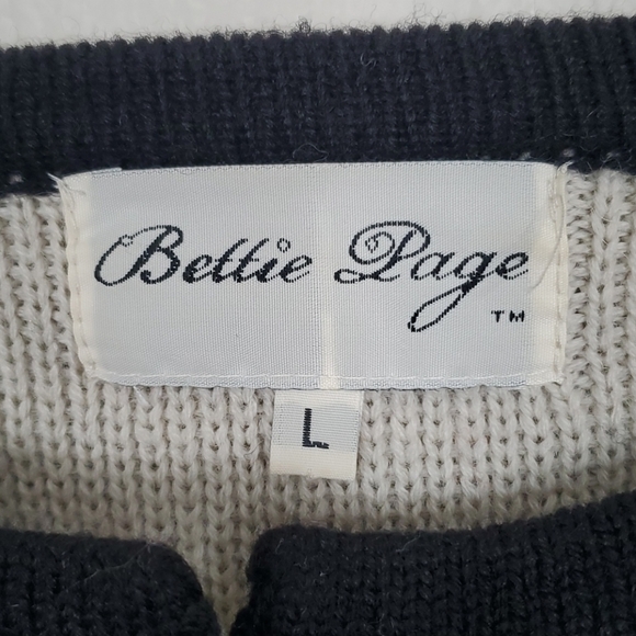 Bettie Page Patriotic Wool Blend Sweater Cardigan - Picture 5 of 7